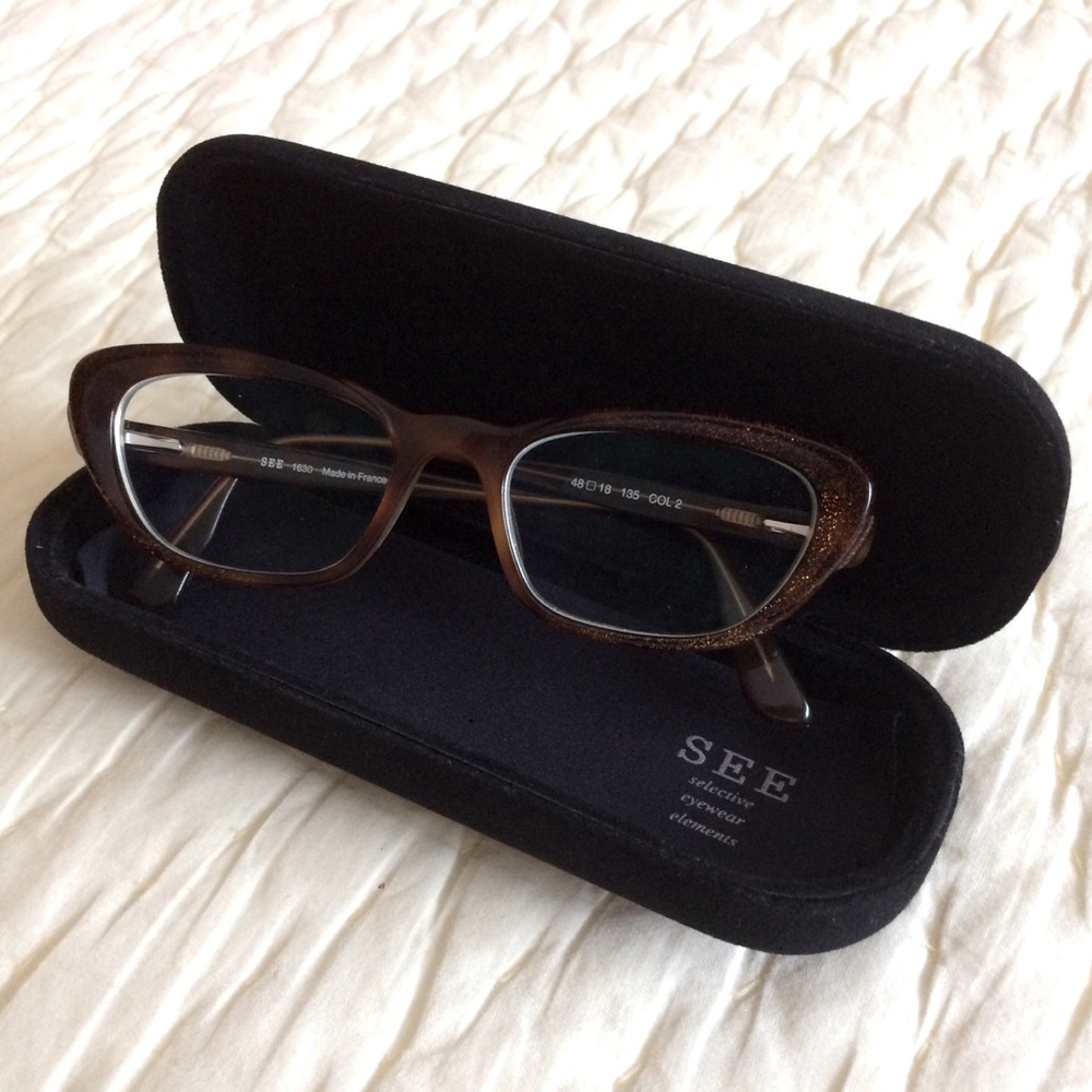 See Cat-Eye Full Rim Eyeglass Frame Made In France View 3